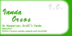 vanda orsos business card